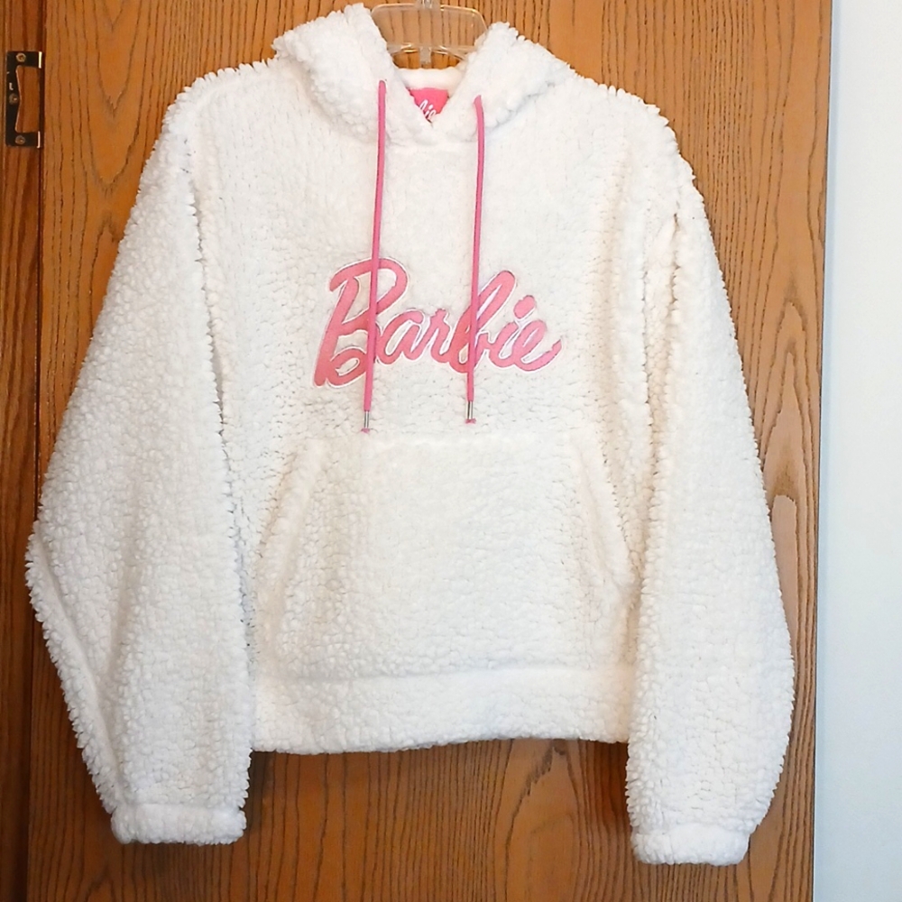 NWOT Barbie Hooded Sherpa Jacket size M